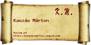 Kaszás Márton névjegykártya