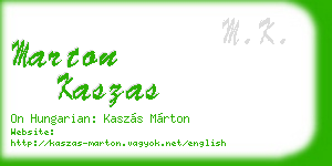 marton kaszas business card