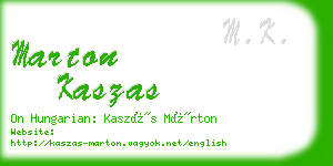 marton kaszas business card